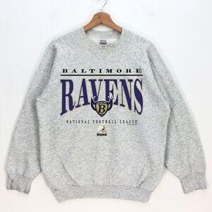 Baltimore Ravens Football Sweatshirt, Vintage Style, Light Grey, S - 3XL
